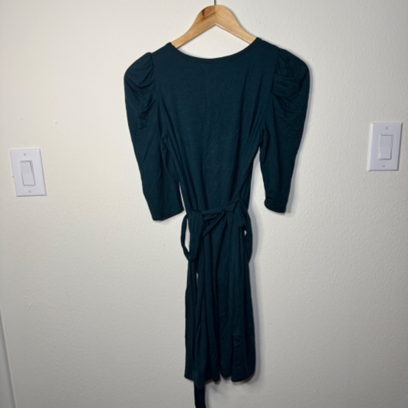 Maeve Dress Women's XXSP Teal Green Mini Puff Sleeve Belted Casual - Picture 5 of 5